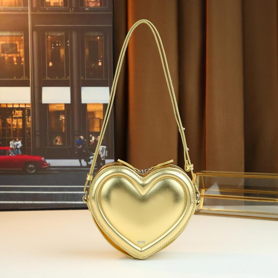 messenger bag, personalized sweet and cool three-dimensional love styling bag, fashionable shopping shoulder women s bag золотой