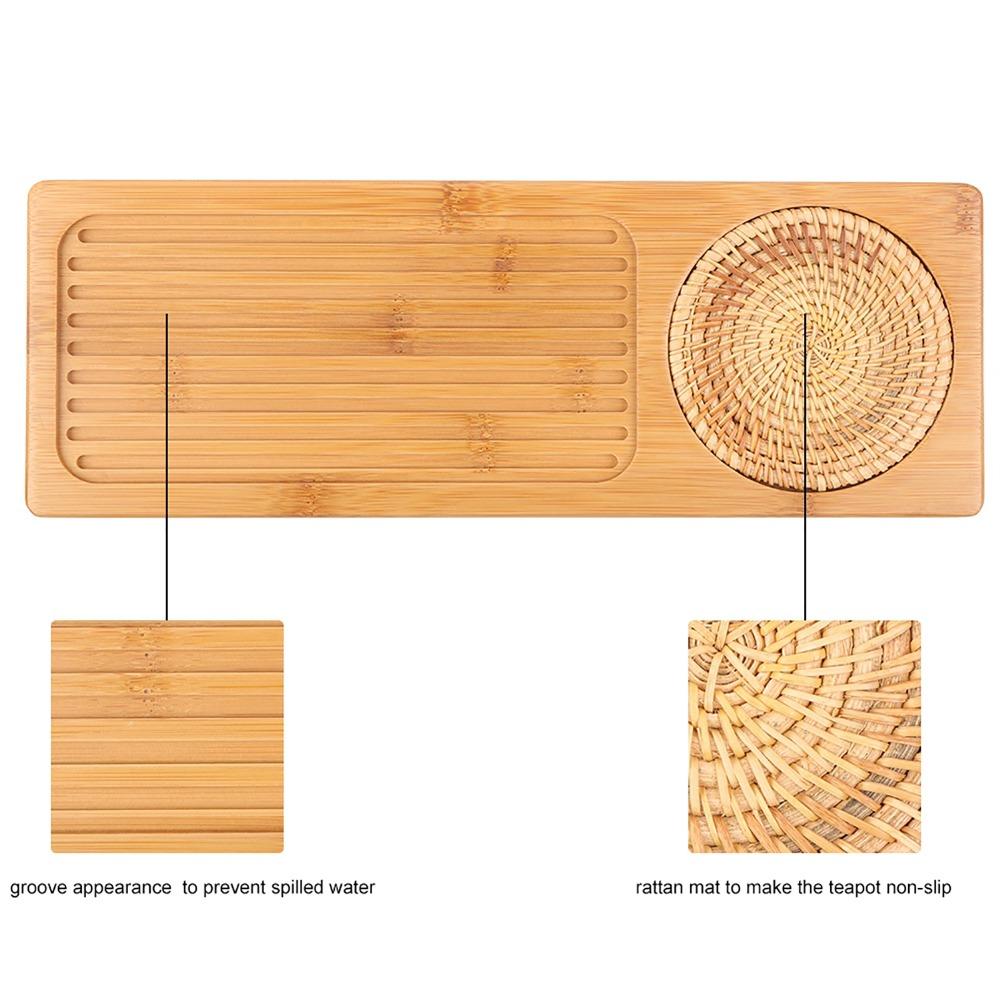 Rectangular Shape Kung Fu Tea Table Wooden Material Tea Serving Tray Portable Tea Table Office Use