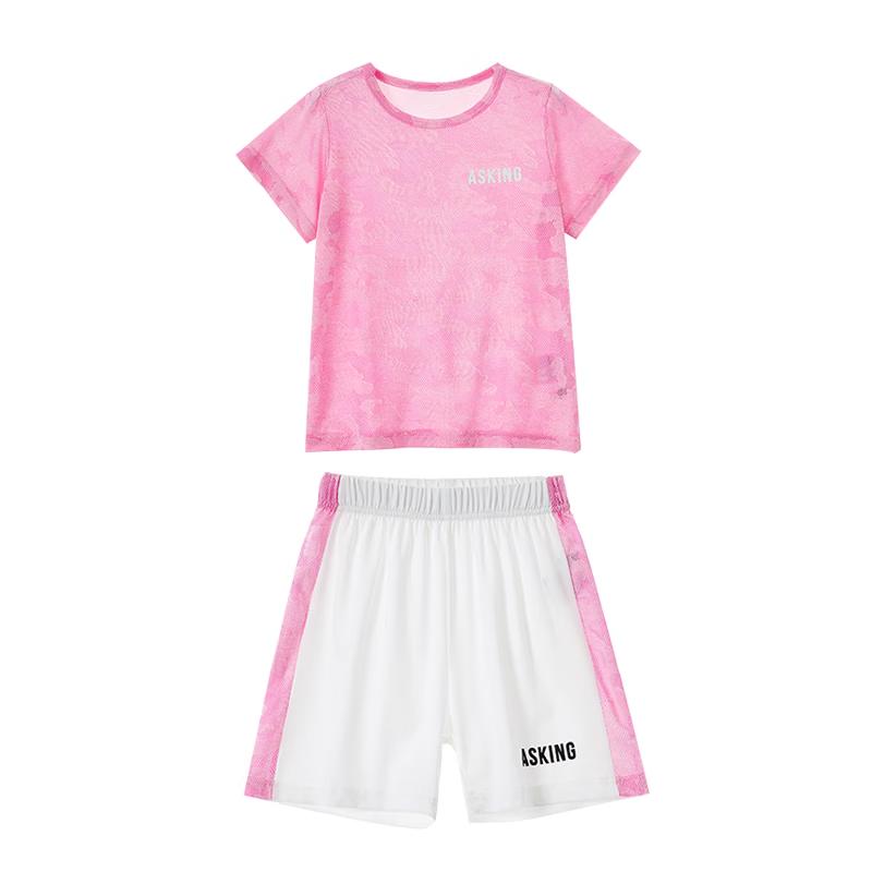ASK JUNIOR Girl's Summer Quick-Dry T-Shirt & Shorts Set