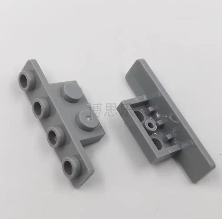 LEGO-Compatible Small Particle Building Block Bracket Pieces 1x2-1x4 Educational Interlocking Parts (2436/10201) 100g (approx. 125 pieces) светло-серый