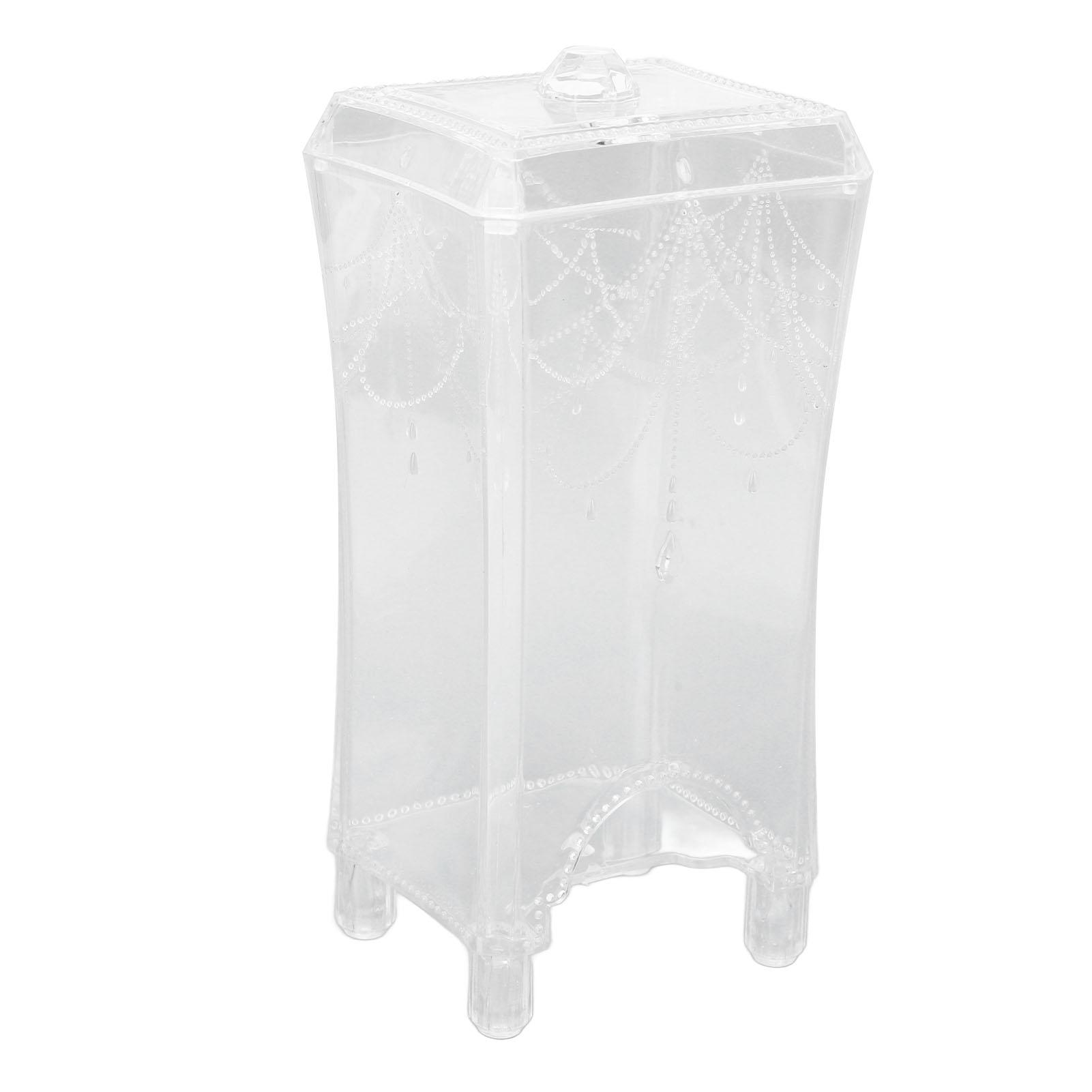 Support de coton, boîte de rangement, conteneur ouverture inférieure avec couvercle pour salle de bain maison
