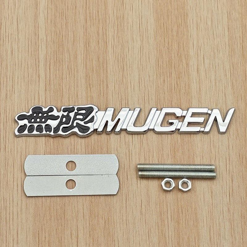 3D Metal Letters Mugen Emblem Car Front Grille Logo Rear Trunk Sticker Fender Side Badge for Auto Exterior Accessories