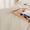 NULES Decorative bedspread - subtle beige with embossed pattern - 200x220cm
