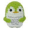 Handmade Positive Energy Penguin Doll With Card Home Decoration Crochet Knitting Ornament Room Decor Christmas Party Gifts