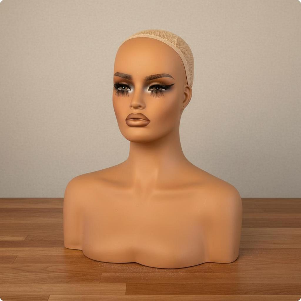 Realistic Mannequin Head Sturdy Hairpiece Display Pierced Ears