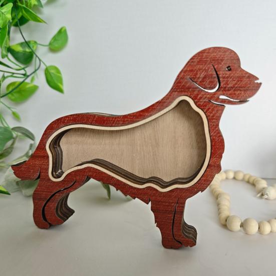 Wooden Dog Hair Storage Box Pet Hair Keepsake Box Pet Hair Collector Container Table Sign Decoration Pet Owner Memorial Gift