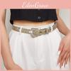 Fashion Pearl Embellished Pu Leather Belt For Women With Silver Alloy Buckle For Casual And Chic Looks
