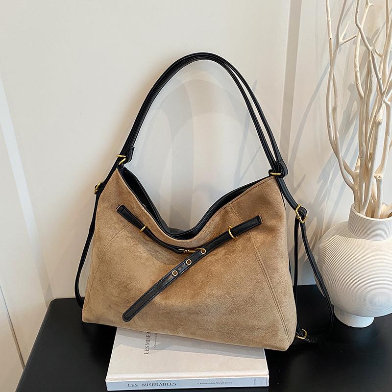 Suede Shoulder Bag for Women Fashion Hobo Handbag with Adjustable Strap
