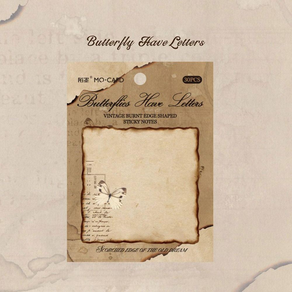 Self-adhesive Sticky Notes Vintage Burnt Series Tearable Note Pad To Do List Notepads  Student