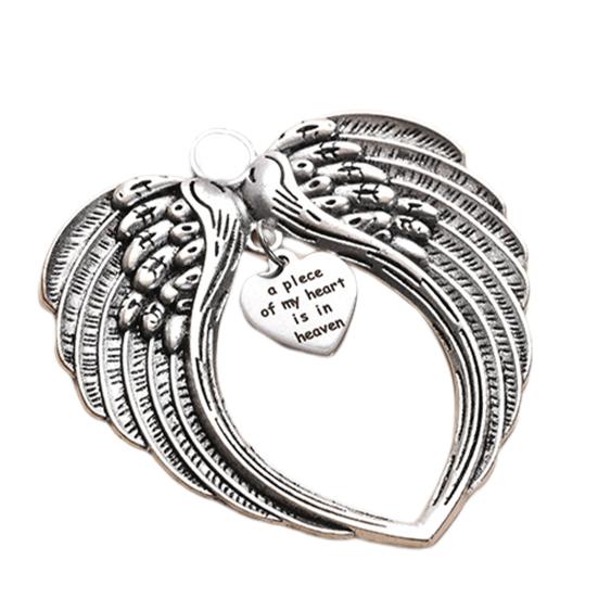 Christmas Loved One In Heaven Angel Wings Memorial Ornament with Lanyard Christmas Tree Hanging Pendant Sympathy Gift