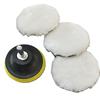 Car Detailing Wool Pad Set: 3-7 Inch Faux Wool Polishing Discs, 5 Pieces