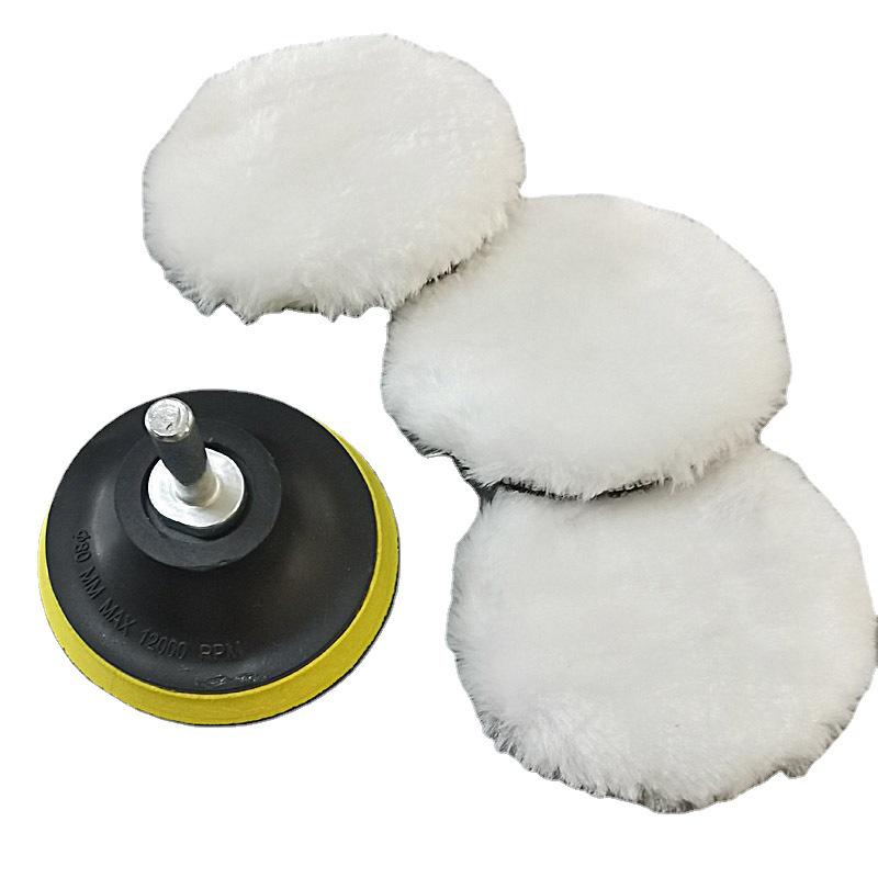 Car Detailing Wool Pad Set: 3-7 Inch Faux Wool Polishing Discs, 5 Pieces