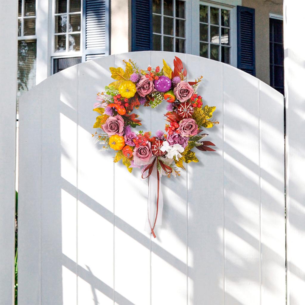 Wreath,Rose Flower Wreath, Door Hanging Decoration, Festival Props, Hanging Window Wall Hanging