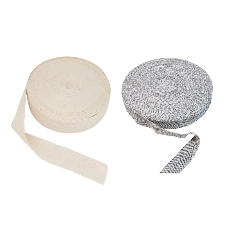 Herringbone Cotton Webbing Tape 10 Yards Long Cotton Ribbon Bias Binding Tape Herringbone Webbing Trim for Rug Making