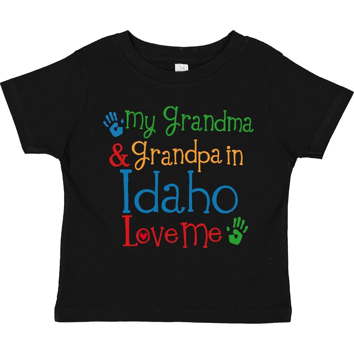 Inktastic Idaho Grandma Grandpa Loves Me Toddler T-Shirt Grandchild Childs State 100