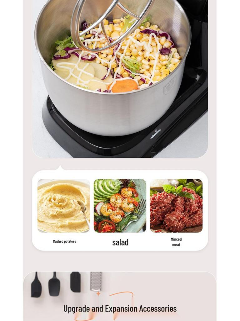 Chigo Multifunktionale Küchenmaschine: Automatischer Teigkneter, Gewerbemixer, Milchmixer und Eierschläger