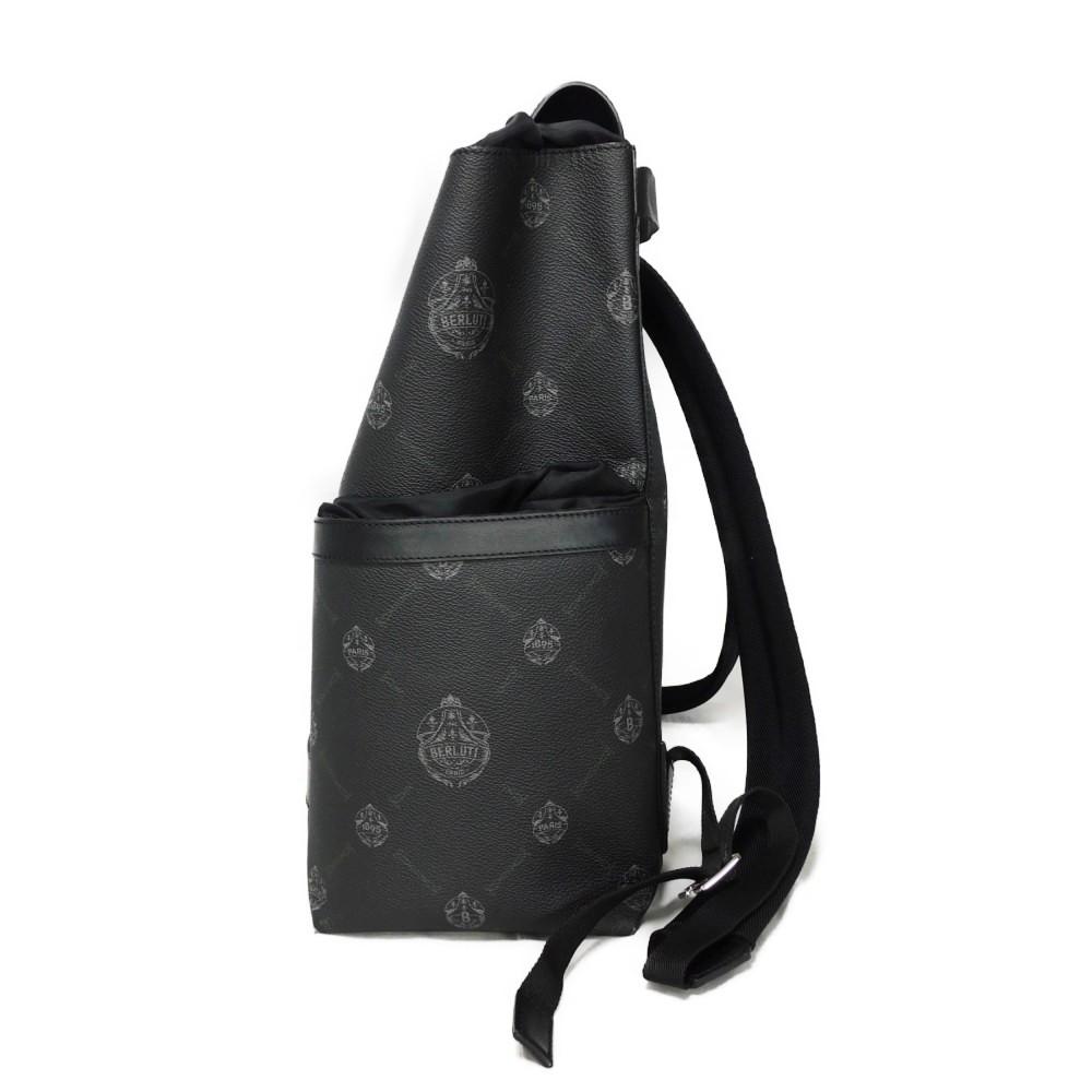 Used 11828 Hiker Daypack 7927 New Logo Emblem Signature Cocoa Brown Crest Black Made in Italy Men's from Japan AUTHENTIC