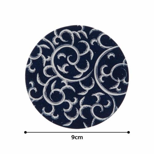 Endo Shoji TKG Paper Coasters, Navy Blue with Arabesque Pattern (100 Pieces), Round, 90mm Diameter, 1mm Thick, a Must-Have for Evening Drinks, Commerc