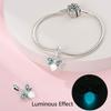 S925 Silver Glow In The Dark Butterfly Deer And Firefly Pendant Beaded Bracelet Necklace DIY Jewelry Making Kit