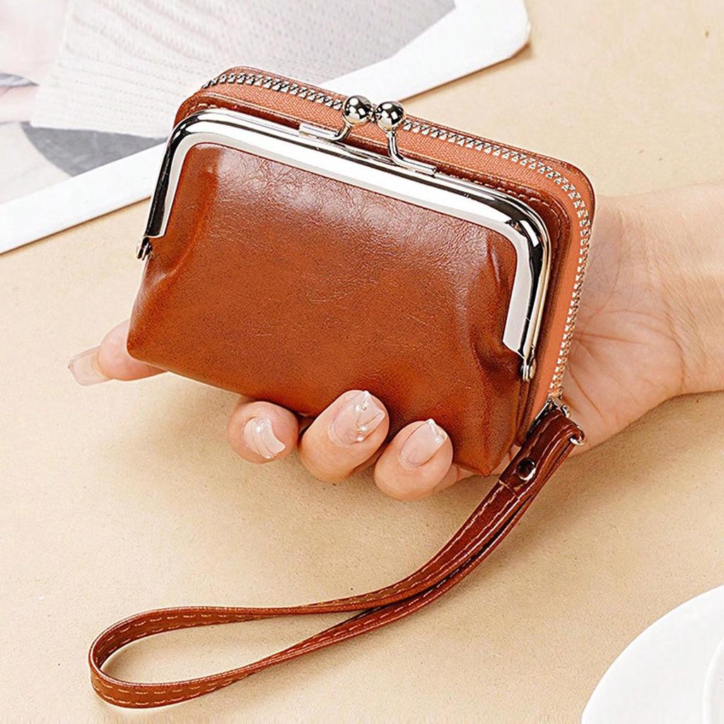 LONNY Women's 4-Inch Snap Coin and Card Holder Purse with Zipper Clip