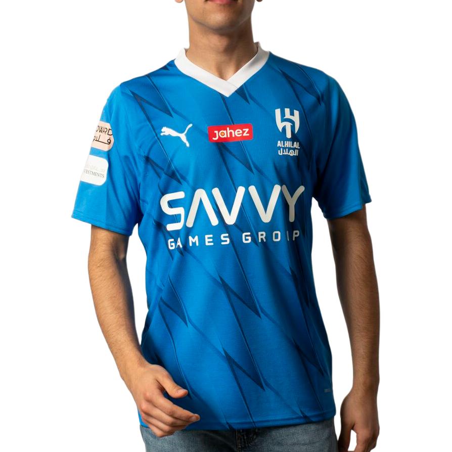 Puma Al Hilal Home Football Jersey Neymar Jr Replica With Letter Print and V-Neck Men Tops Ignite-Blue 780045-01