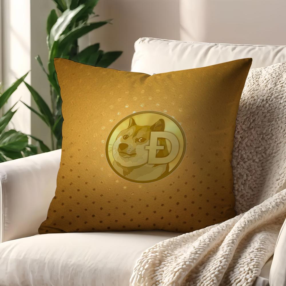 Funny Dogecoin Fashion dog cushion cover Pillow Cover Decoration Room Home Sofa living Office Car Nordic Simplicity