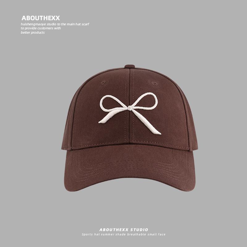 Bow Embroidered Baseball Cap With Sunshade And Breathable Cotton For Teens And Adults