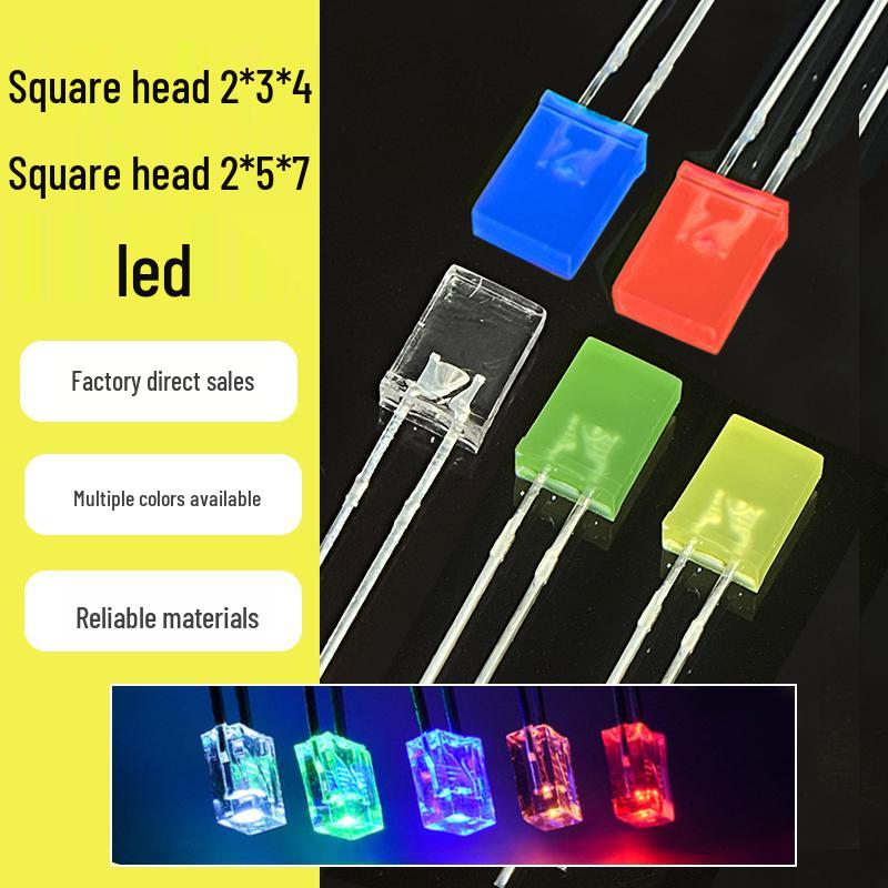 High-Brightness Flat Square LED Indicator Light with Lamp Beads