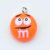 Cartoon Resin Expression Keychain Pendant with Chocolate Bean Candy - DIY Jewelry Accessory