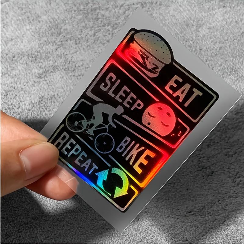 1Pc Eat Sleep Bike Repeat Sticker, Vinyl Decal for Mountain Bike Frame, Cool Decor & Accessories for Outdoor Cycling Enthusiasts