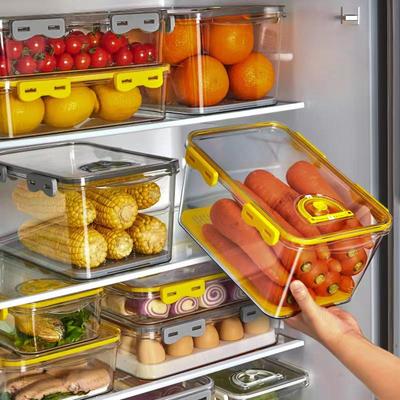High-Transparency Fruit & Veggie Container with Drainer & Timer - Food Grade Storage Box for Freshness In Kitchen