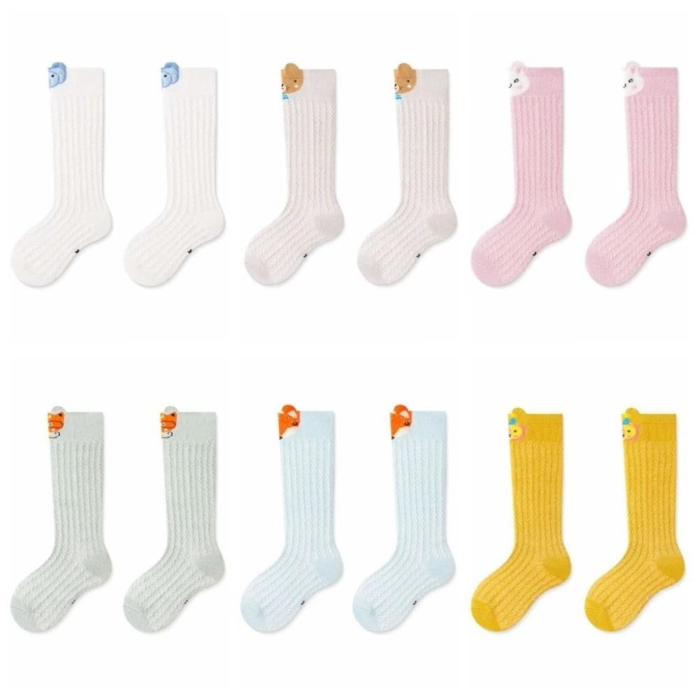 6Pairs Mesh Calf Socks Baby Cartoon Animal Long Tube Socks Cute Infant Cotton Stockings  Kids