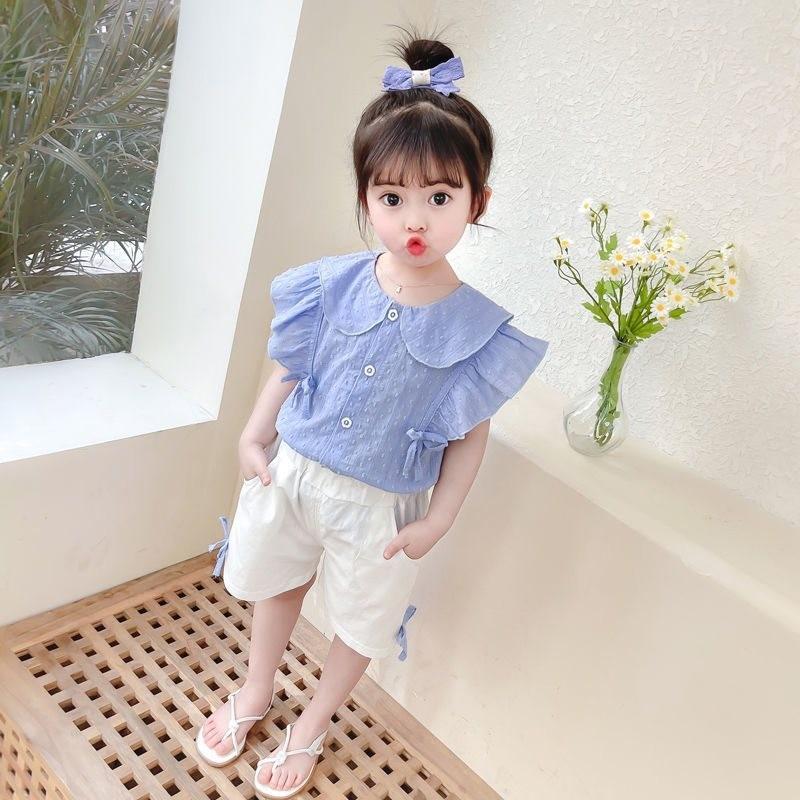 Стильный летний комплект одежды для девочек Милый комплект из двух предметов с коротким рукавом для девочек StyleA,80cm/31.50in