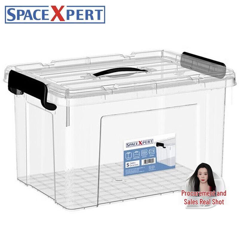 SPACEXPERT Clear Plastic Storage Box with Handles