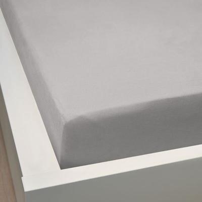 Fitted Sheet - PEARL - 140x190 Cm - Poly Cotton 57 Threads - Grey - Washable