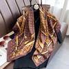 Lightweight 90x90cm Square Scarf Women Navy Style Sun Protection Silk-Like Feel Wear Chic Versatile Accessory