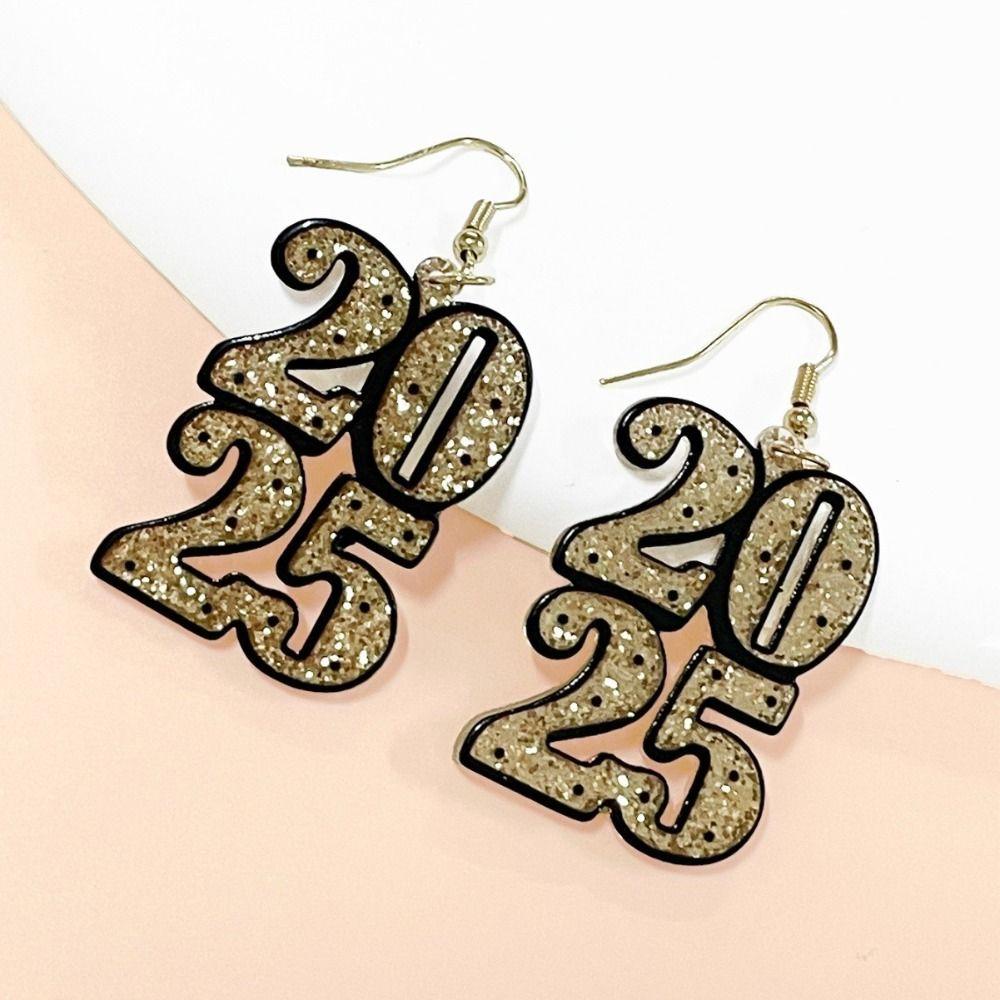 2025 Number Number 2025 Dangle Earrings Snake Letter Number Figure Earring  Christmas