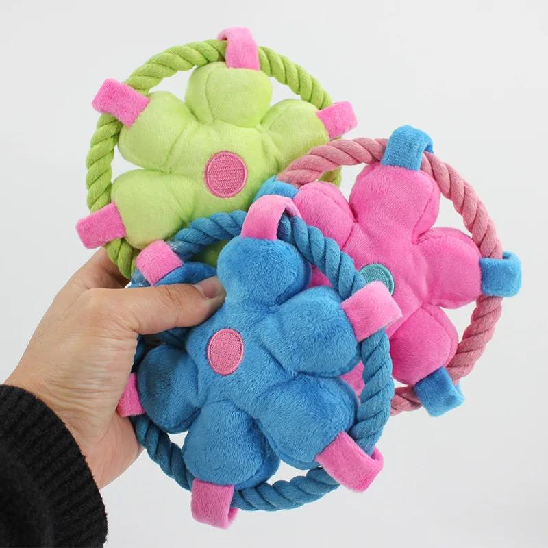 Durable Rope Fetch Dog Toy for Interactive Training and Teeth Cleaning Chew Toy Long Lasting Molar Dental Care Boredom