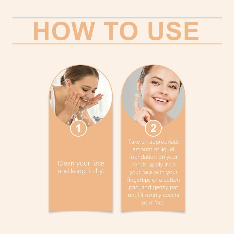 4-in-1 Foundation Flüssig Feuchtigkeitsspendend Mittlere Deckkraft Abdeckstift Langanhaltend Wasserdicht Foundation Natürliches Gesichts Make-up