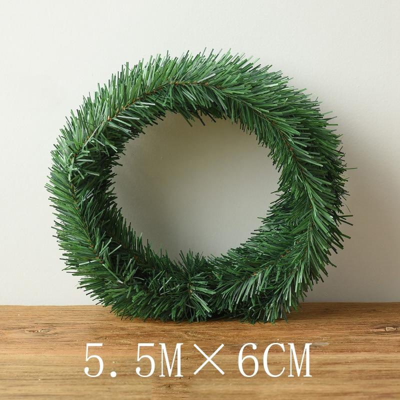 5.5M Green Artificial Plant Garland Christmas Decorations Xmas Tree for Home Decor Garden Outdoor Door New Year Wreath Ornament