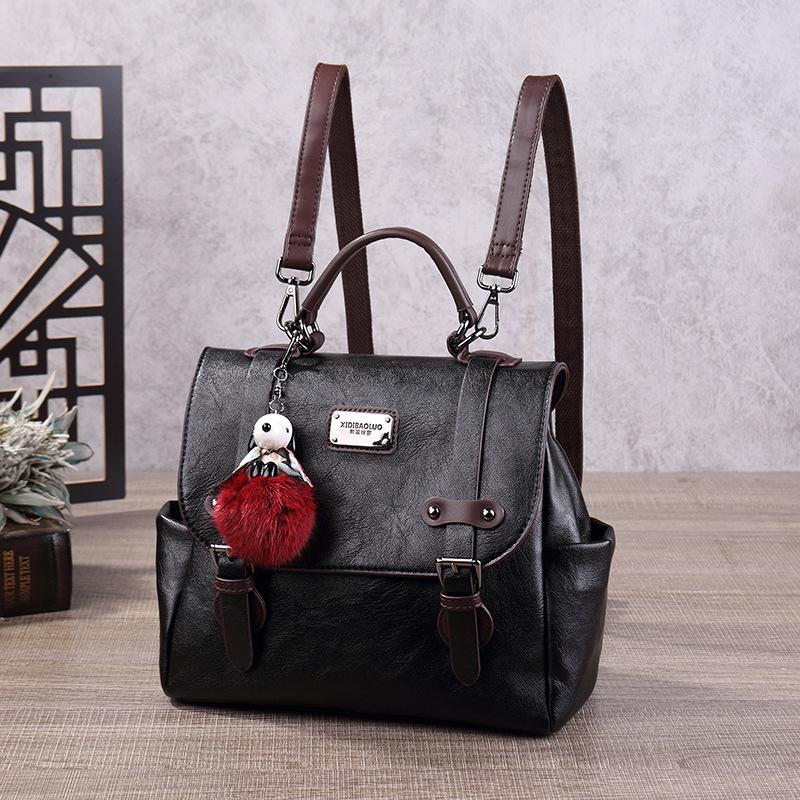 

New Cambridge Women s Backpack Fashion Retro Style Large Capacity Handheld Single Shoulder Crossbody Bag Comes with Pendant Bag чорний
