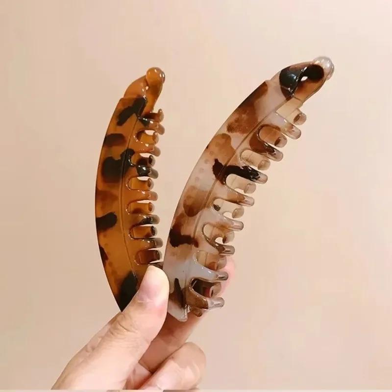 Leopard Pferdeschwanz-Klammer Bananen-Haarspange Einfache Rutschfeste Haarklammern für Frauen Mädchen Pferdeschwanzhalter Haarnadel Haarspangen Accessoires