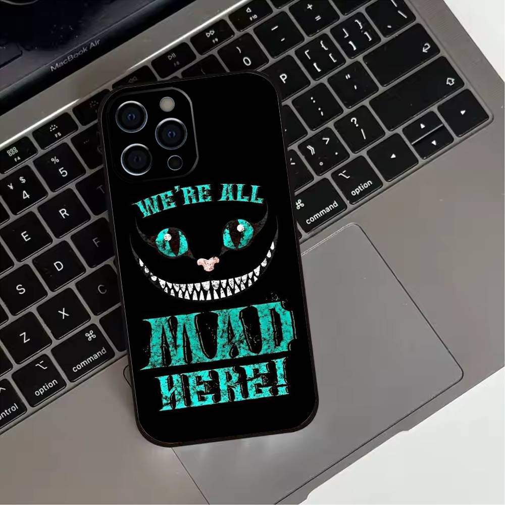 Cool C-Cheshire C-Cat    Phone Case For iPhone 17,16,15,14,13,12,11 Plus,Pro Max,Soft Silicone Black Cover
