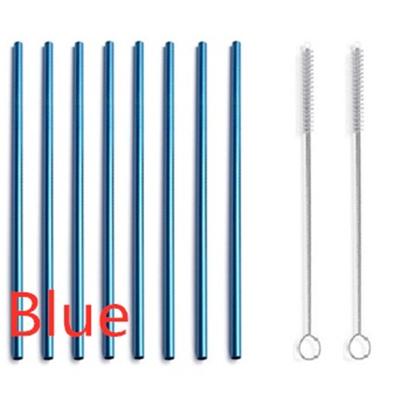Metal Straw Reusable Drinking Straws Stainless Steel Bag Straw 8pcs Straws + 2pcs Brushs + 1pcs Bag Barware