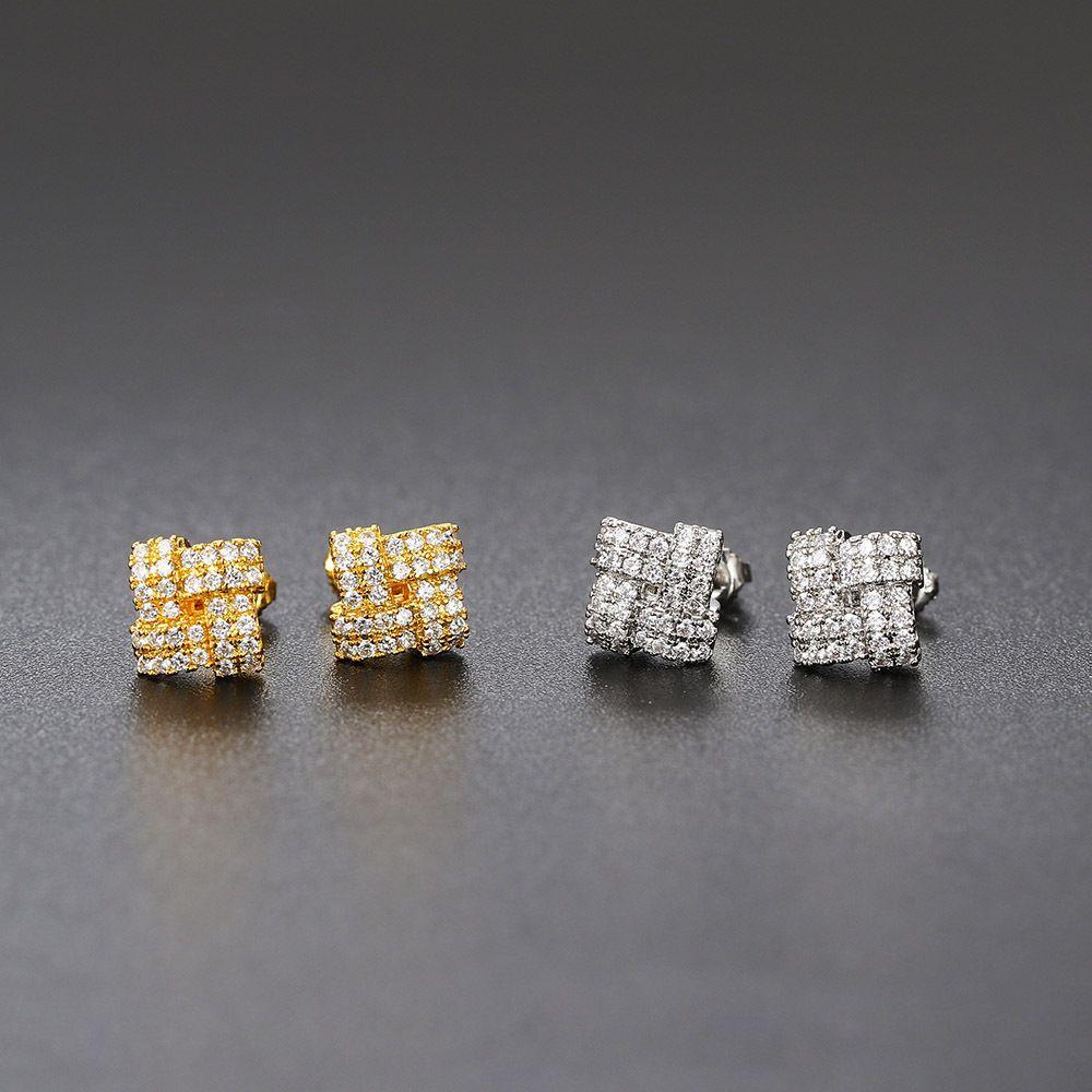Orecchini in Argento 925 con zircone acqua rettangolare – Group