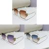 Dins Metal Large Frame Sun Glasses With Purple Lenses For Fashion Streetwear