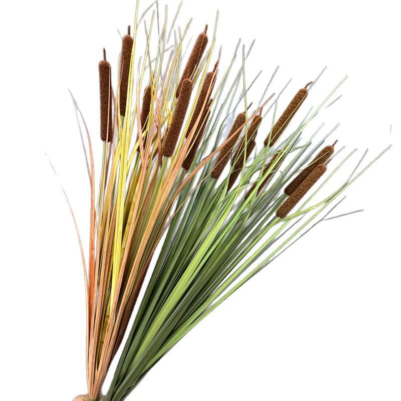 Artificial Cattail and Onion Grass Bunch for Indoor Landscaping