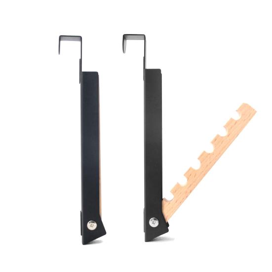 Foldable Over-the-Door Hook Rack with 6 Swivel Hooks Portable No-Drill Organizer for Travel Hotel Home Non Slip Door Hanger for Clothes Towels Bags