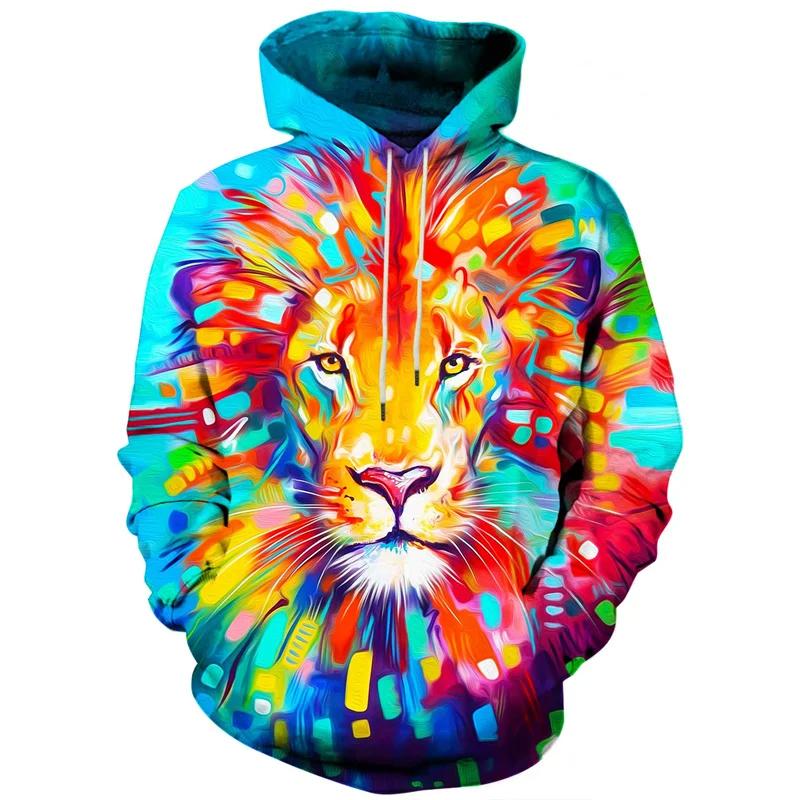 Funny Panda Graphic Hoodie Men Clothing 3D Kawaii Animal Lion Tiger Printed New In Hoodies Women Harajuku Fashion Y2k Pullover