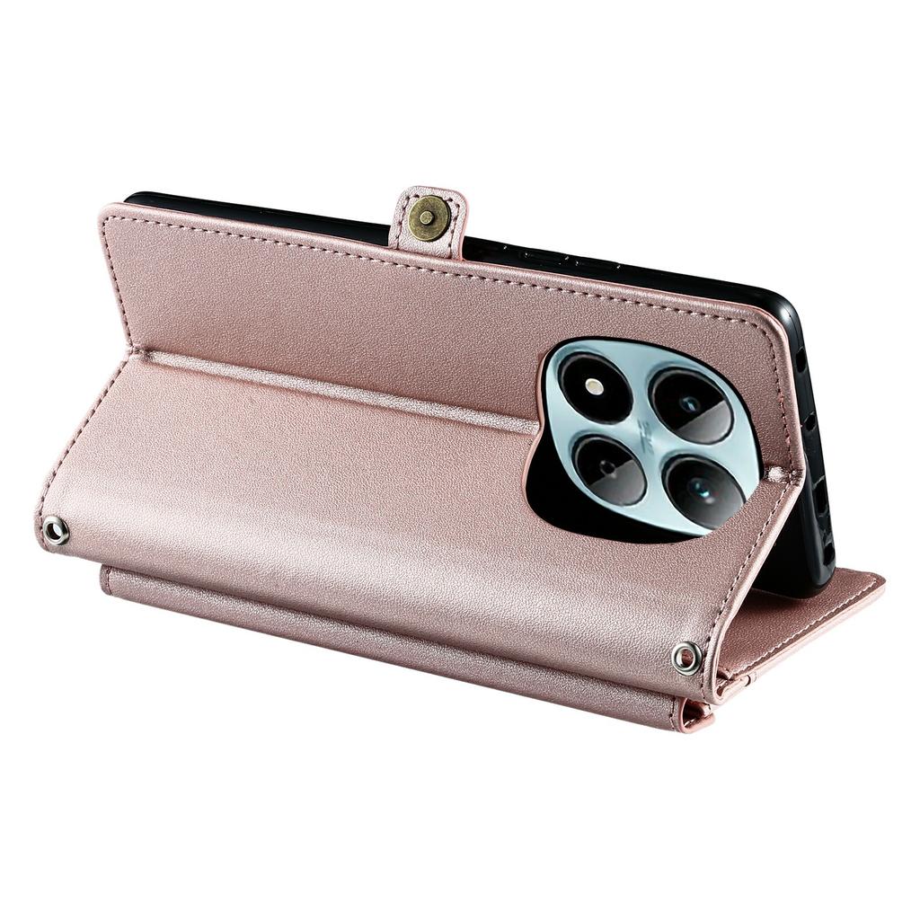 For Xiaomi Redmi Note 15 Pro 5G (Global) Leather Case with Wrist Strap Wallet Stand Phone Cover